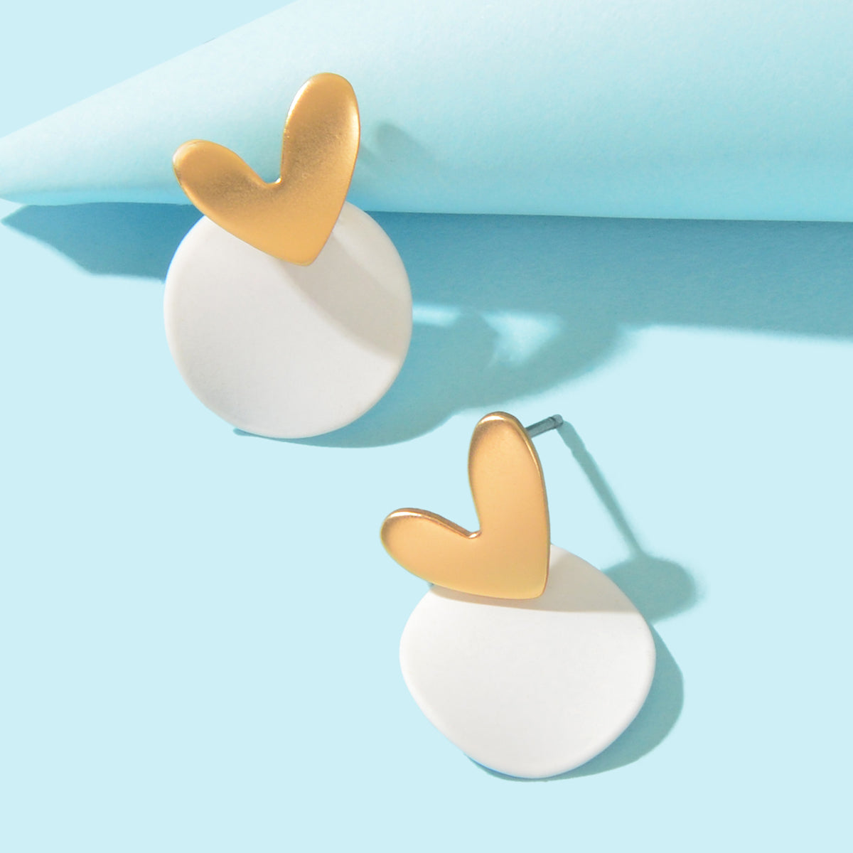 Love Heart Green Round Stud Pierced Hypoallergenic Female Earrings Stud Jewelry-9