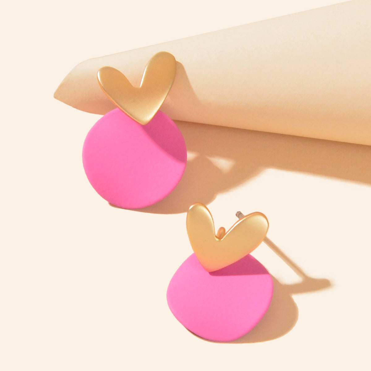 Love Heart Green Round Stud Pierced Hypoallergenic Female Earrings Stud Jewelry-3