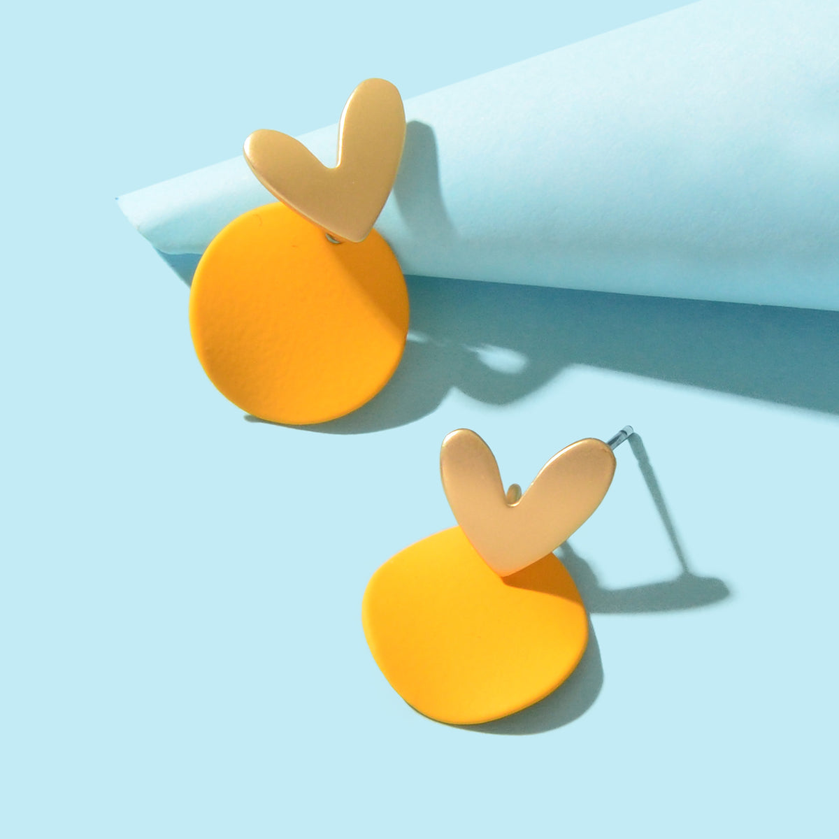 Love Heart Green Round Stud Pierced Hypoallergenic Female Earrings Stud Jewelry-10