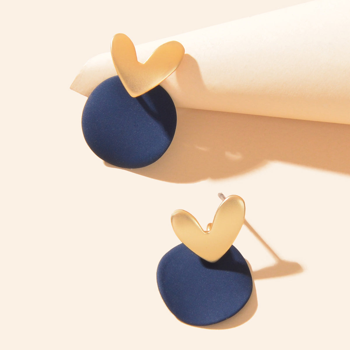 Love Heart Green Round Stud Pierced Hypoallergenic Female Earrings Stud Jewelry-5