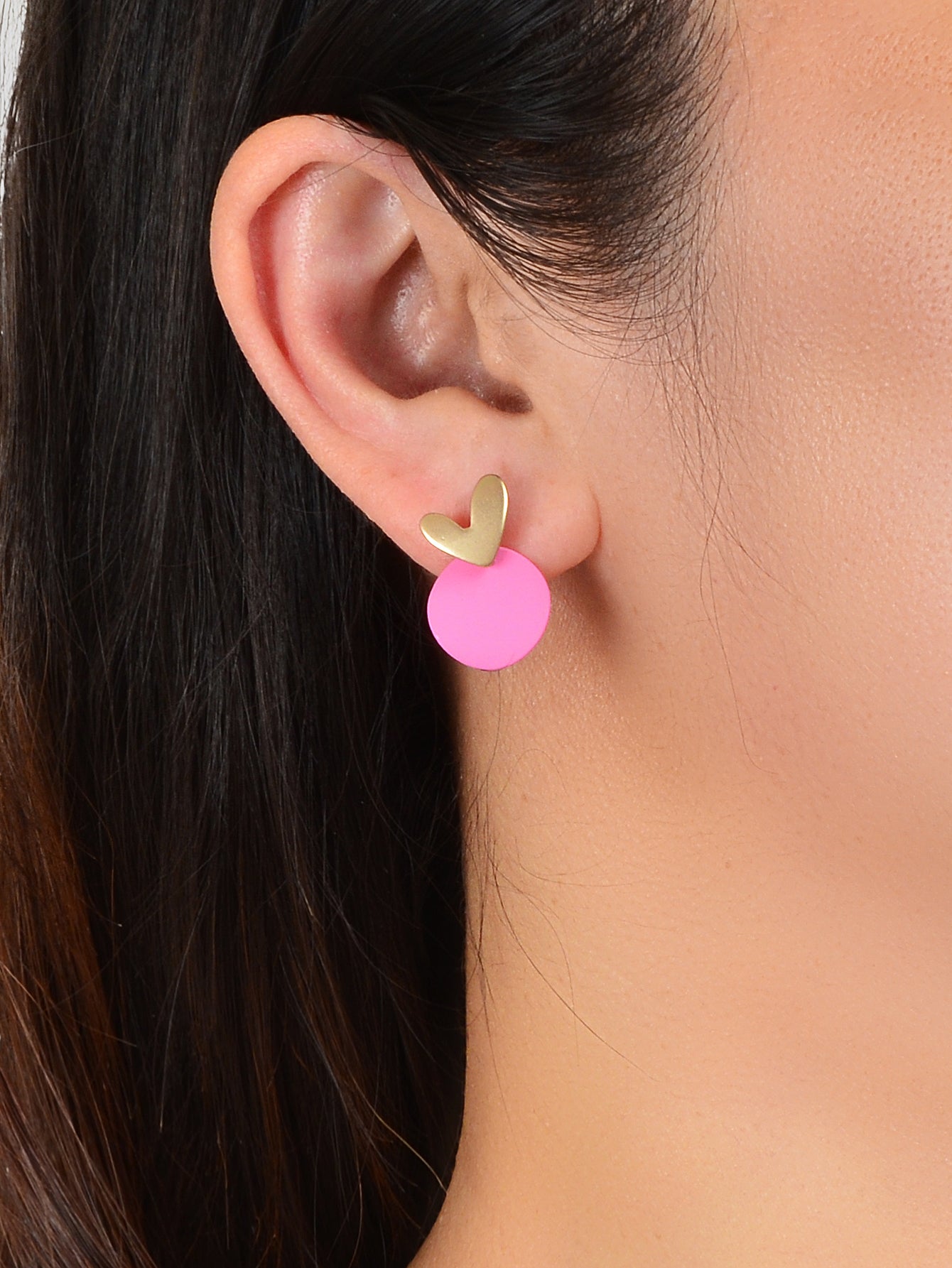 Love Heart Green Round Stud Pierced Hypoallergenic Female Earrings Stud Jewelry-4